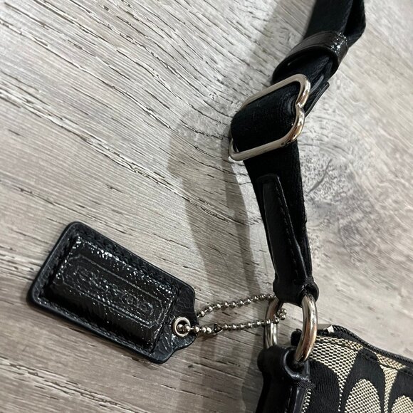 Coach Jacquard Canvas Crossbody Messenger Bag (Black) - Picture 7 of 13